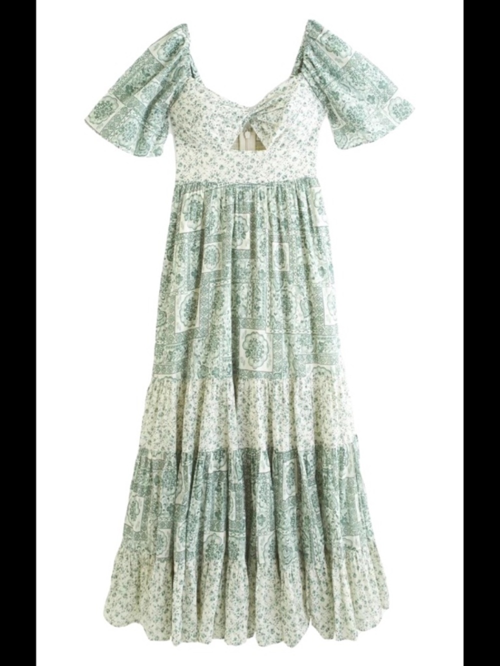 Abercrombie & Fitch Floral Green Maxi Dress - XXS